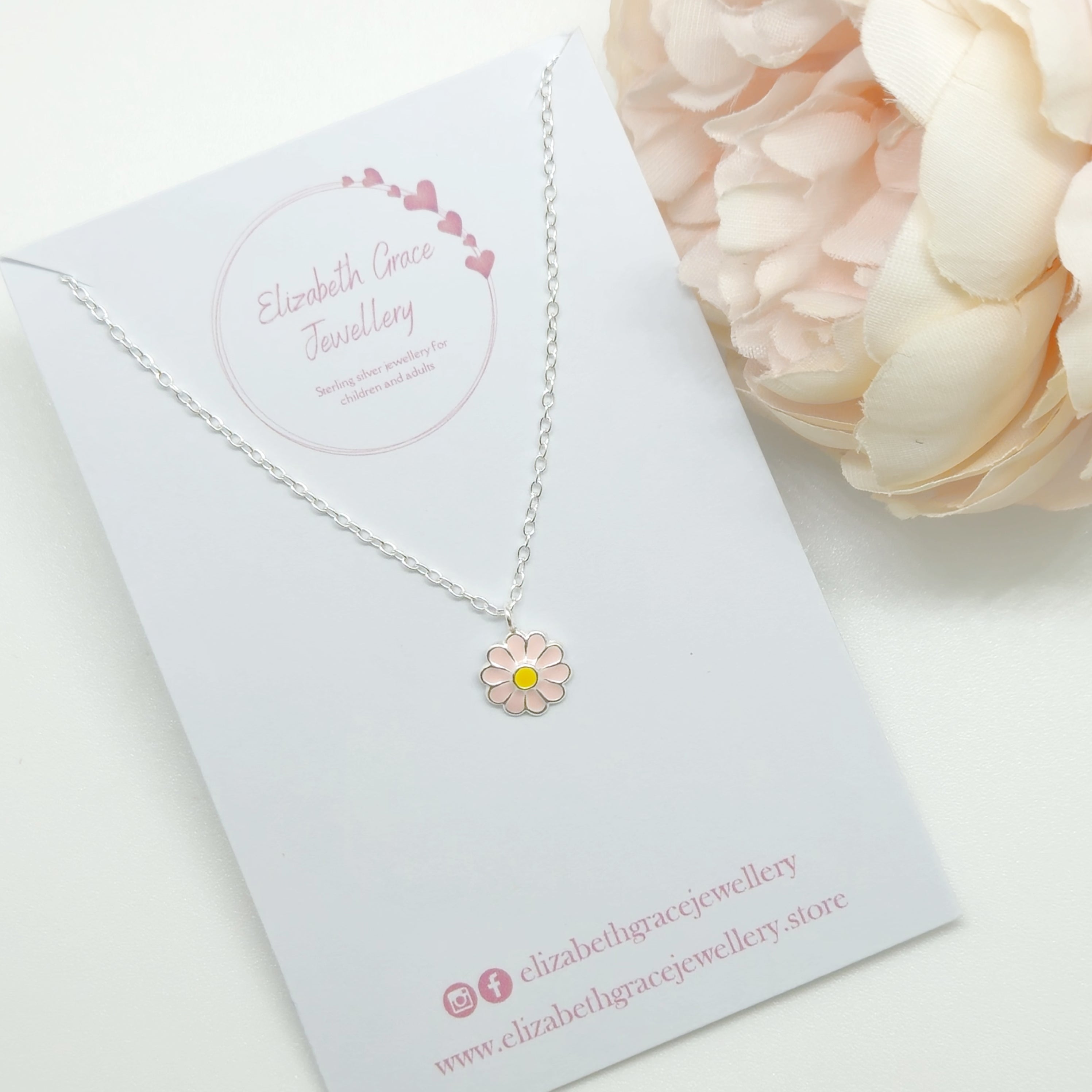 Pink Daisy Necklace