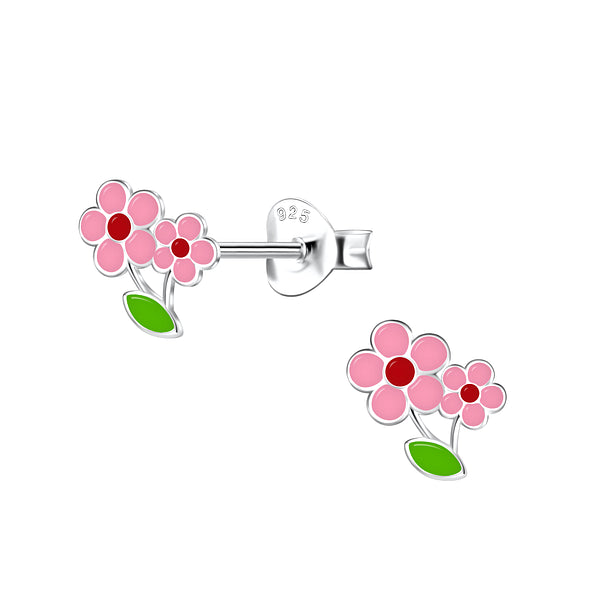 Pink Flower Studs