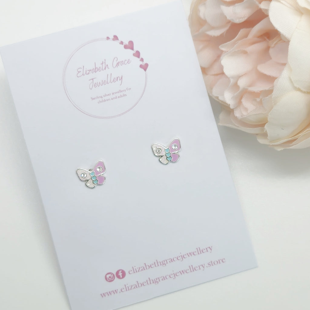 Colourful Butterfly Studs