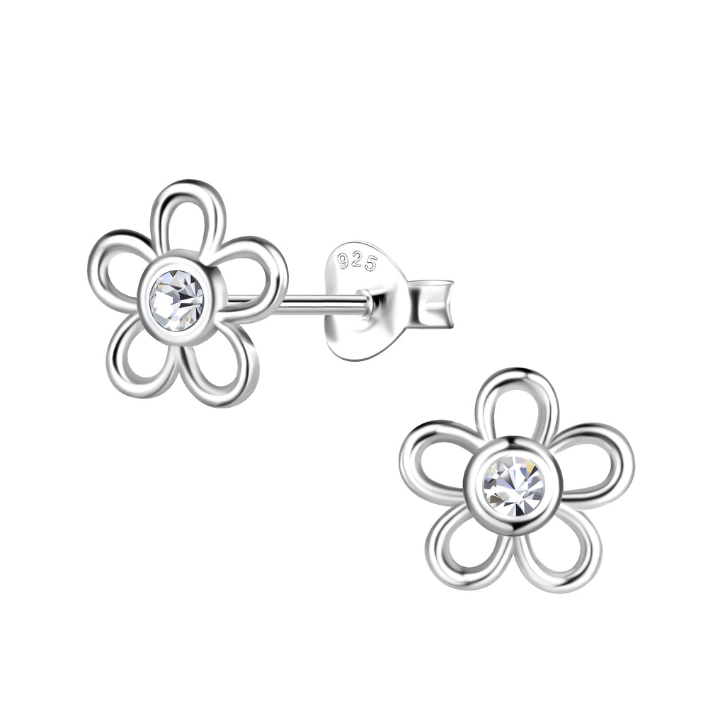 Pretty Flower CZ Flower Studs