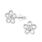 Pretty Flower CZ Flower Studs