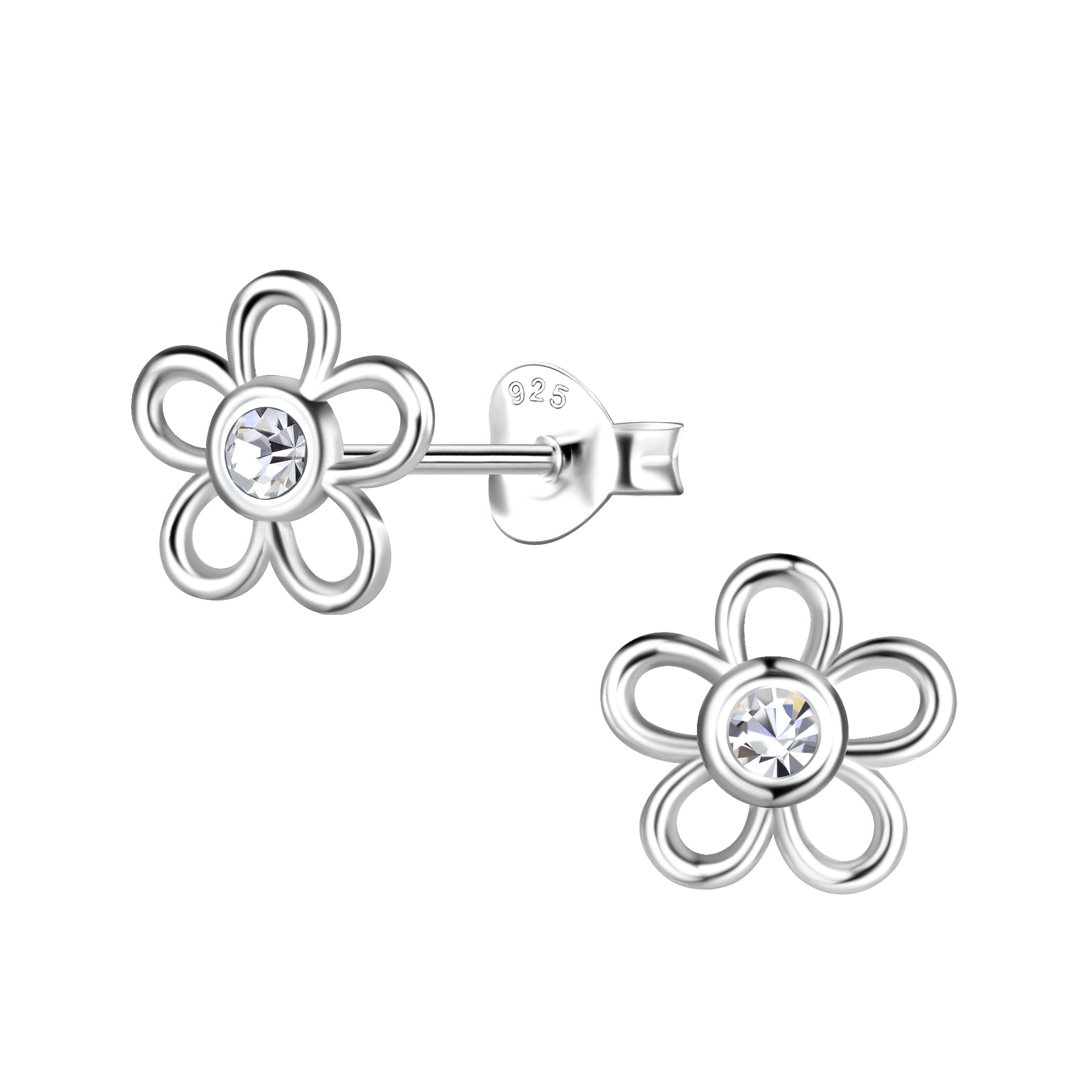Pretty Flower CZ Flower Studs