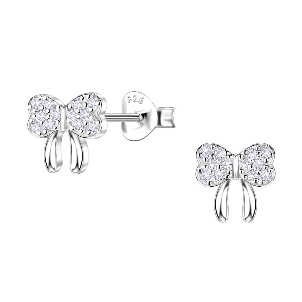 Pretty Bow CZ Studs