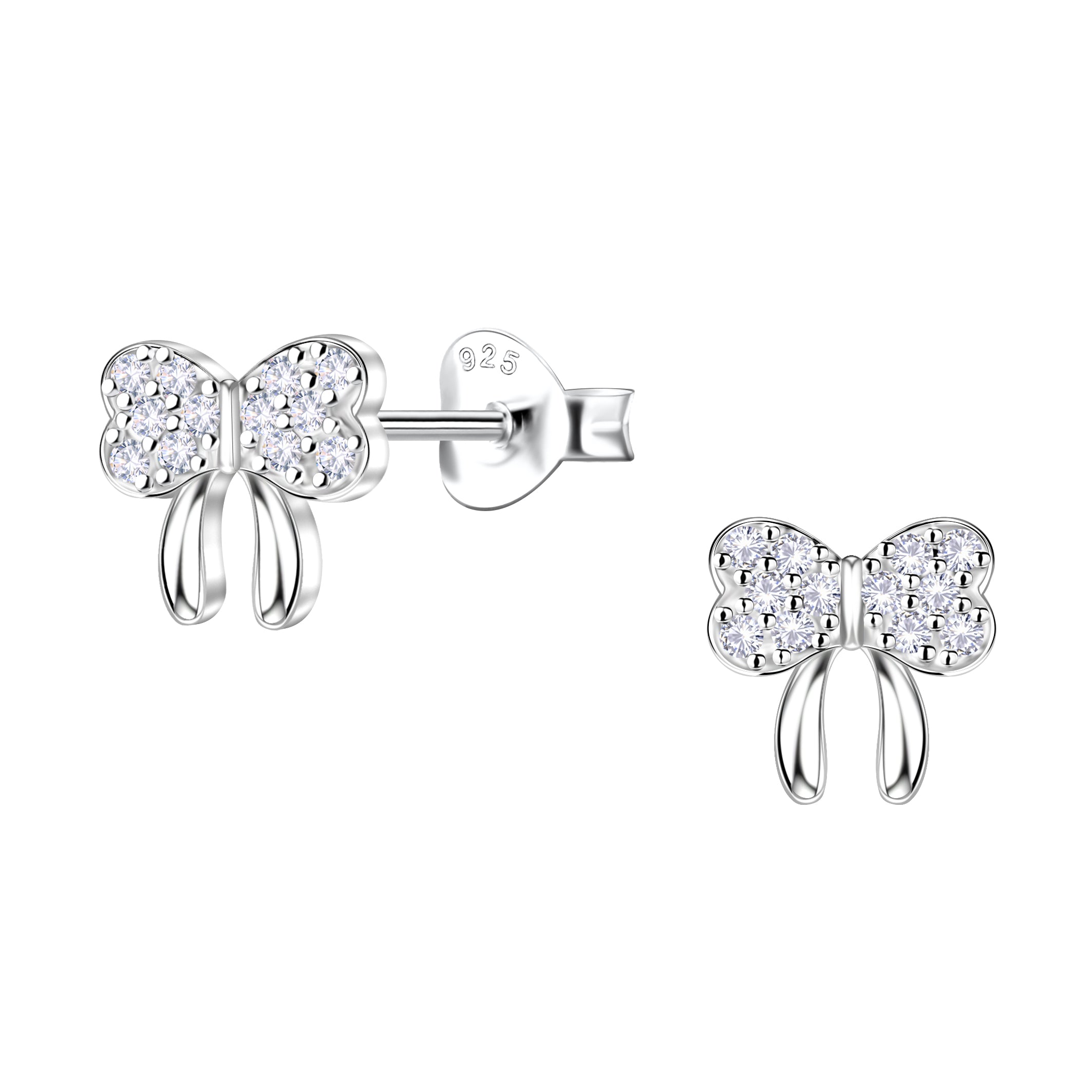 Pretty Bow CZ Studs