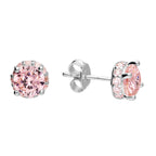Round Pink Collar CZ Studs