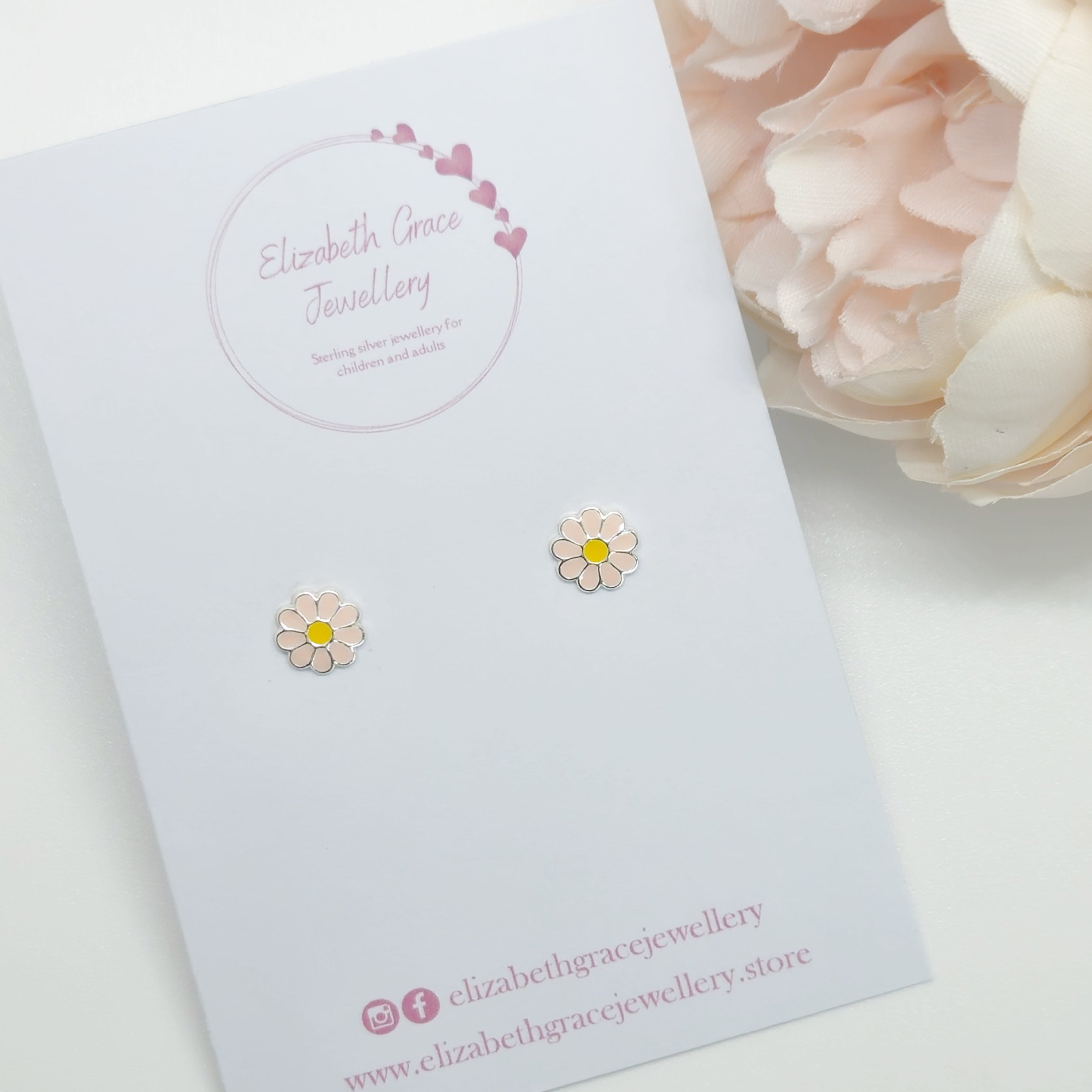 Pink Daisy Studs