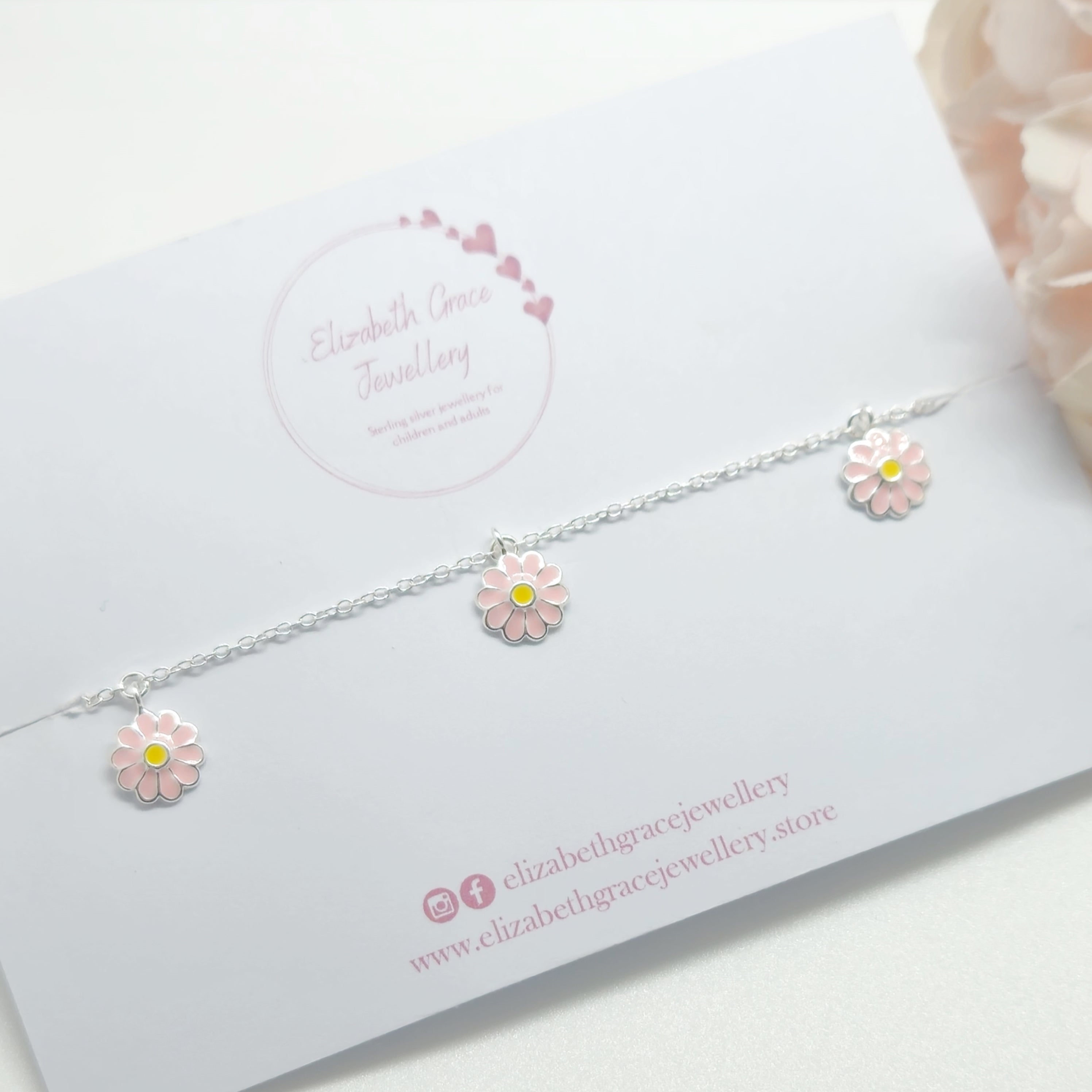 Pink Daisy Bracelet