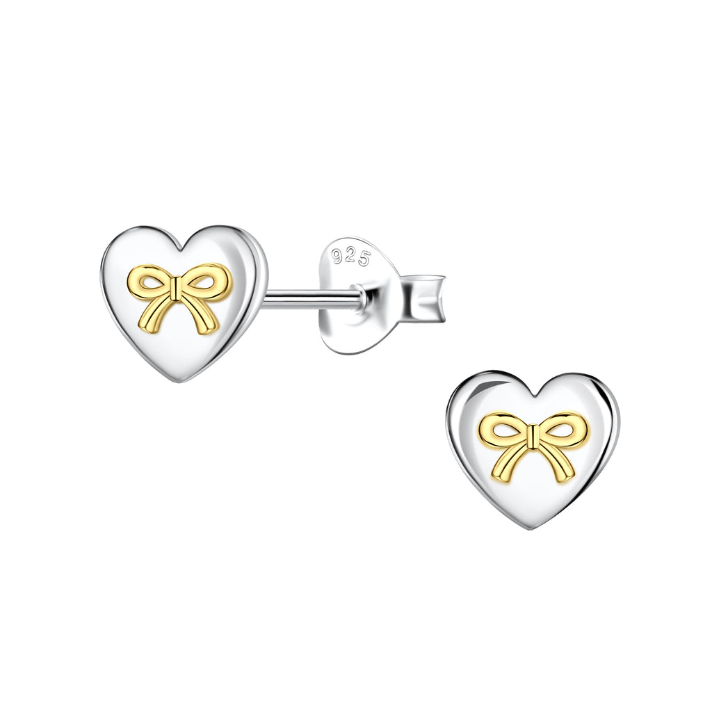 Two Tone Heart Studs