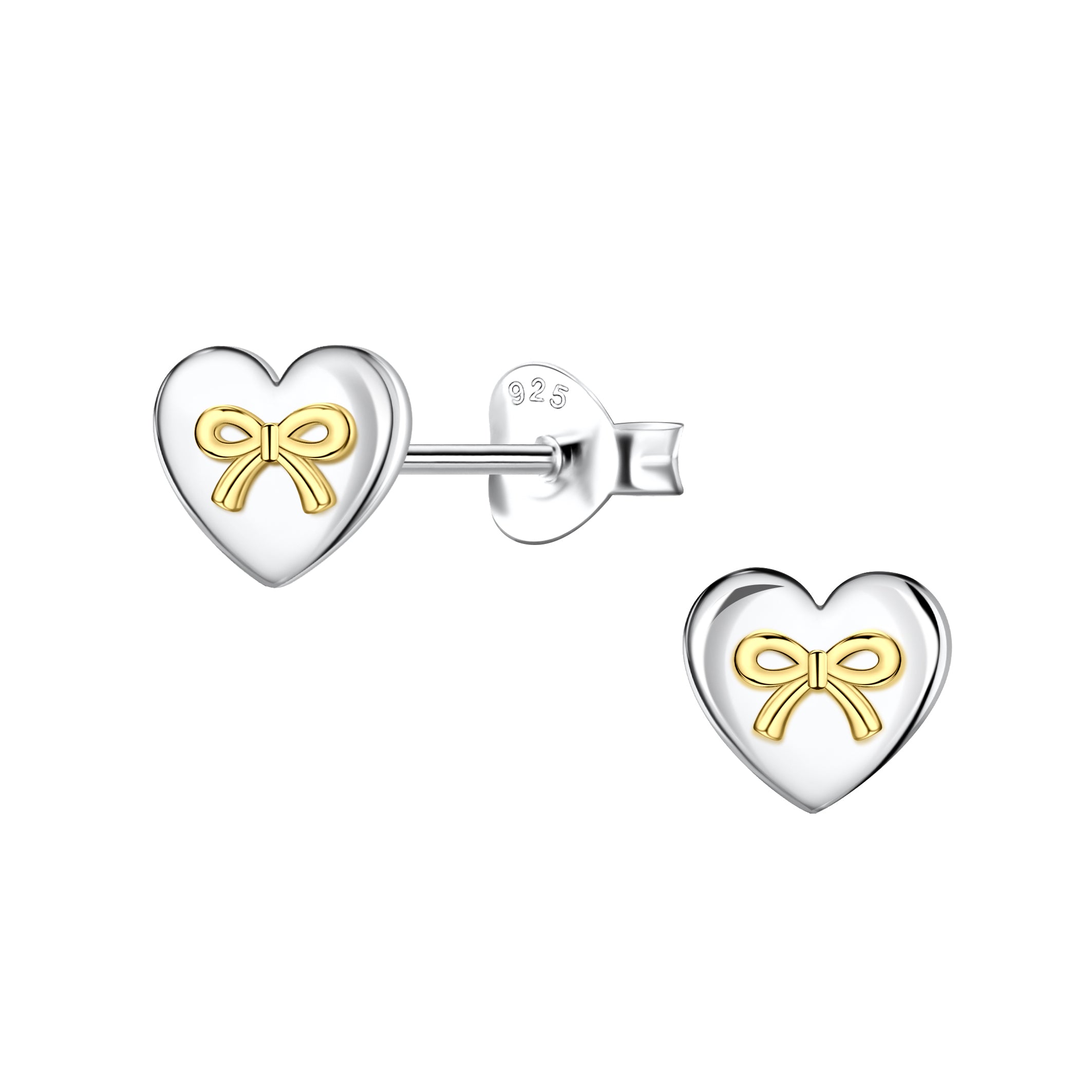Two Tone Heart Studs