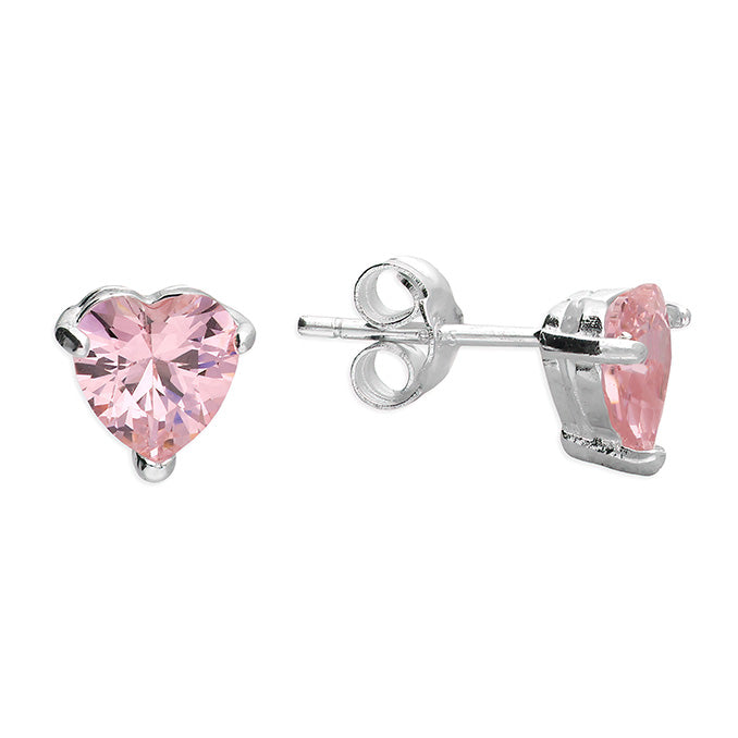 Pink Heart Studs