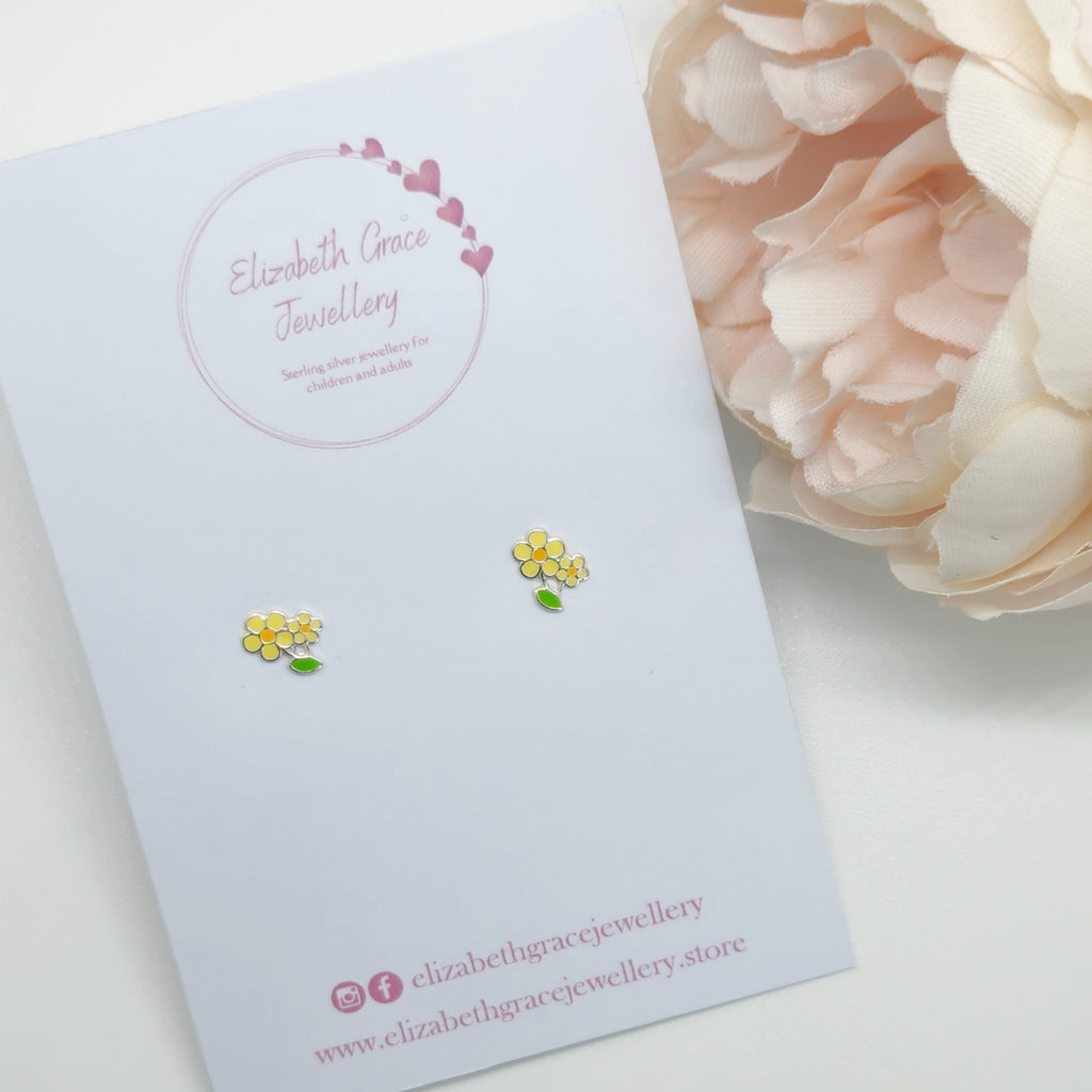 Yellow Flower Studs