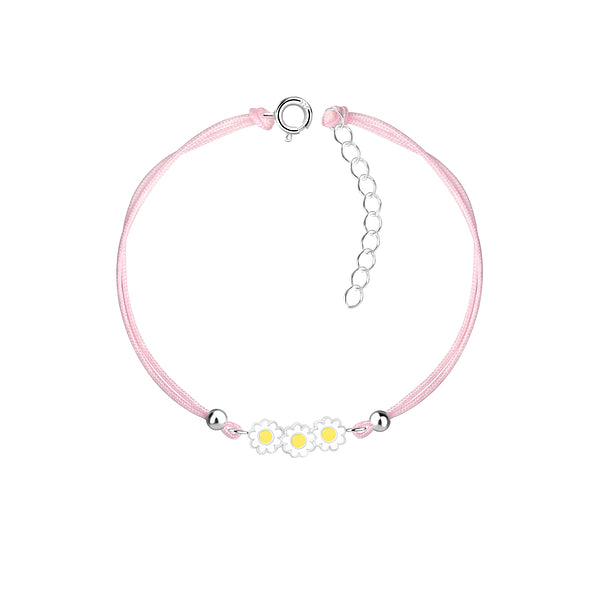 White Daisy Cord Bracelet