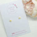 White Daisy Studs