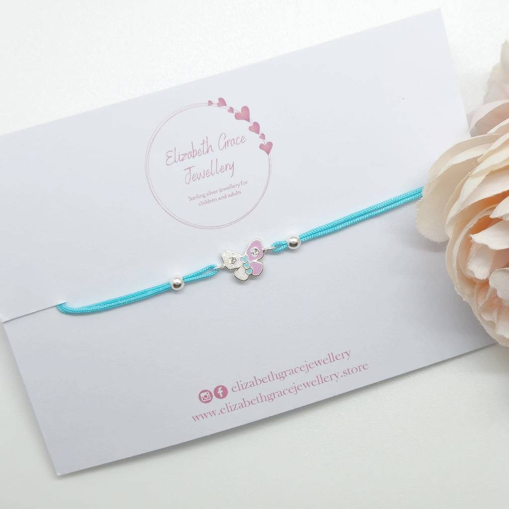 Colourful Butterfly Cord Bracelet