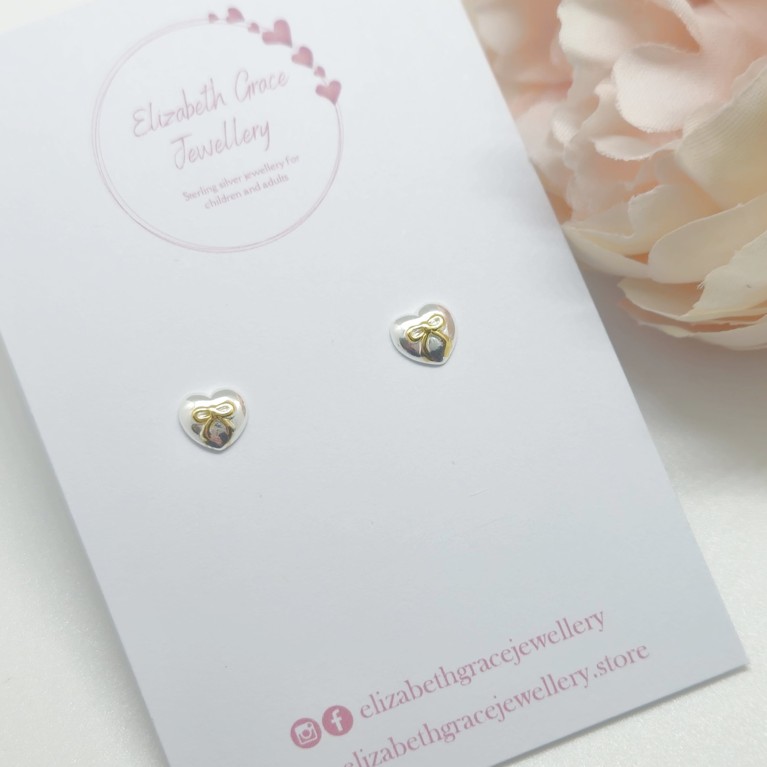 Two Tone Heart Studs
